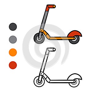 Coloring book for kids, Kick scooter