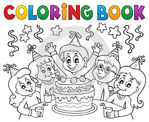 Coloring book kids party topic 1