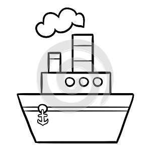 Coloring book for kids, Steamship photo
