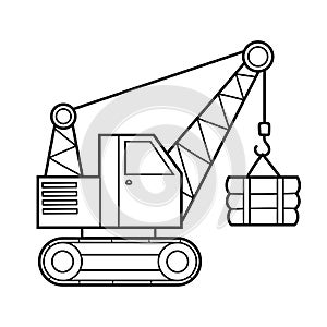 Coloring book for kids, Tracked crane