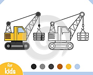 Coloring book for kids, Tracked crane