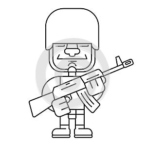 Coloring Book Male Soldier Theme 1 - Eps10 Vector