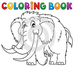 Coloring book mammoth theme 1