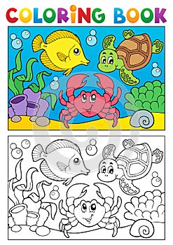 Coloring book with marine animals 5