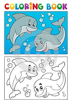 Coloring book with marine animals 7