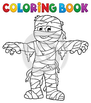 Coloring book mummy theme 1