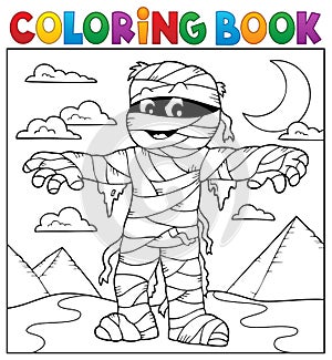 Coloring book mummy theme 2