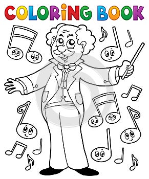 Coloring book music maestro photo