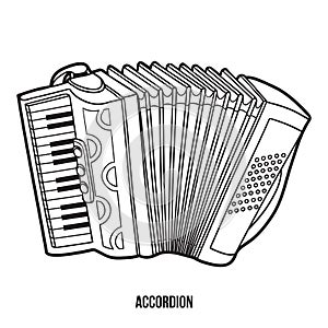 Coloring book: musical instruments (accordion)
