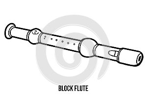 Coloring book: musical instruments (block flute) photo