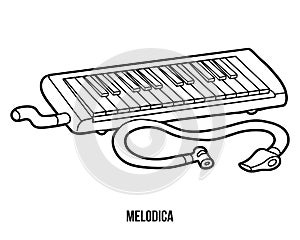 Coloring book: musical instruments (melodica)