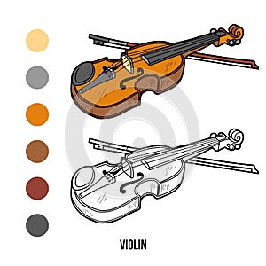 Coloring book: musical instruments (violin)