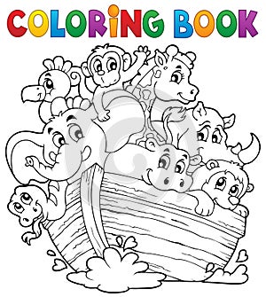 Coloring book Noahs ark theme 1 photo