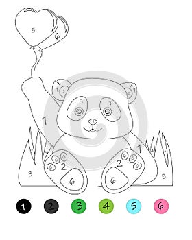 Coloring book with numbers suitable for children.