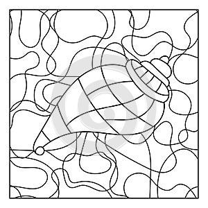 Coloring book for older children, Underwater Mosaic. Hand-drawn marine vector motif . Seashells and waves