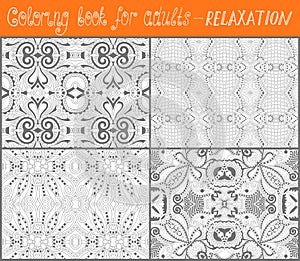 Coloring book page for adults - flower paisley