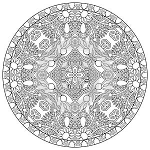 Coloring book page for adults - zendala, joy to