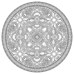 Coloring book page for adults - zendala, joy to