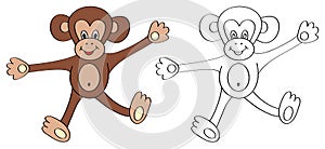 Colorazione un libro pagina scimmie 