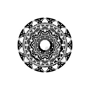 Coloring book pages for kids and adults. Hand drawn abstract design. Decorative Indian round lace ornate mandala. Frame