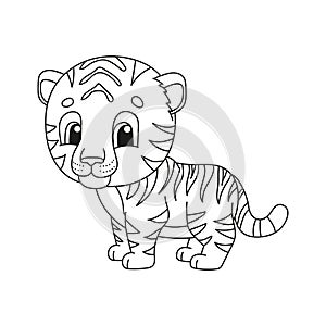 Coloring book pages for kids. Cute cartoon vector illustration