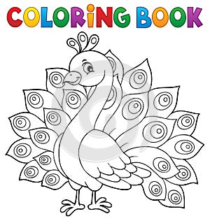 Coloring book peacock theme 1