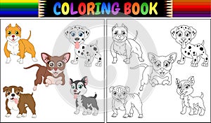 Coloring book pets cartoon