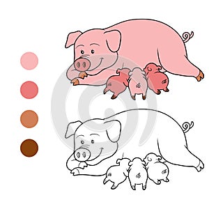 Coloring book (pig mommy and piget) photo