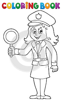 Coloring book policewoman image 1