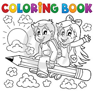 Coloring book pupil theme 3