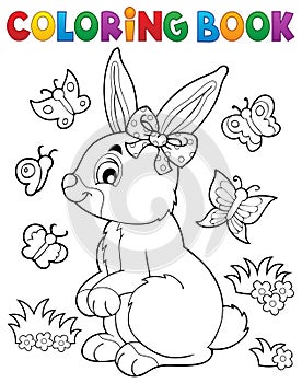 Coloring book rabbit topic 2