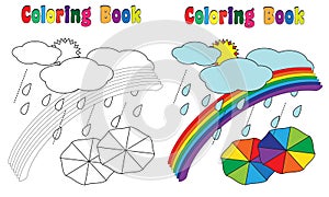 Coloring Book Rainbow sky