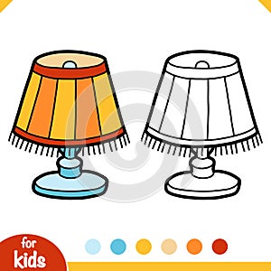 Coloring book, Reading lamp with lampshade photo