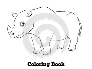 Coloring book rhino african animal cartoon