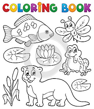 Coloring book river fauna image 1