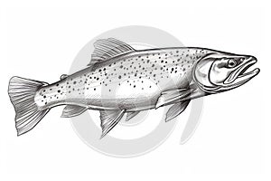 Coloring book river trout. Generate Ai