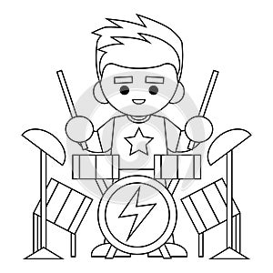 Coloring book, Rock drummer