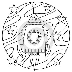 coloring book. rockets. robot