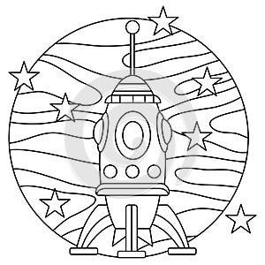 coloring book. rockets. robot