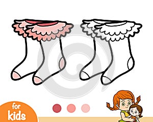 Coloring book, ruffle socks photo