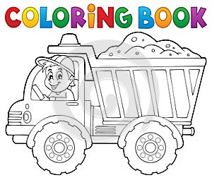 Coloring book sand truck theme 1