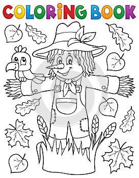 Coloring book scarecrow theme 1