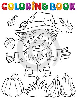 Coloring book scarecrow topic 1