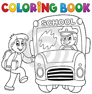 Coloring book school bus theme 2