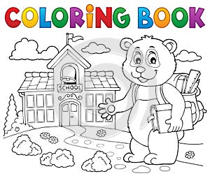 Coloring book school panda theme 2