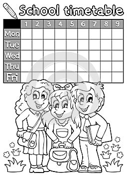 Coloring book school timetable 4