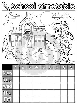 Coloring book school timetable 6