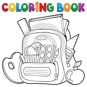 Coloring book schoolbag theme 1 photo
