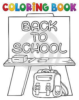 Coloring book schoolboard topic 2