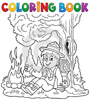 Coloring book scout boy theme 1